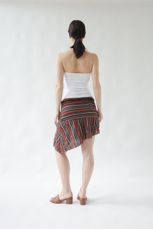 Giorgia Stripe Skirt - Maroon