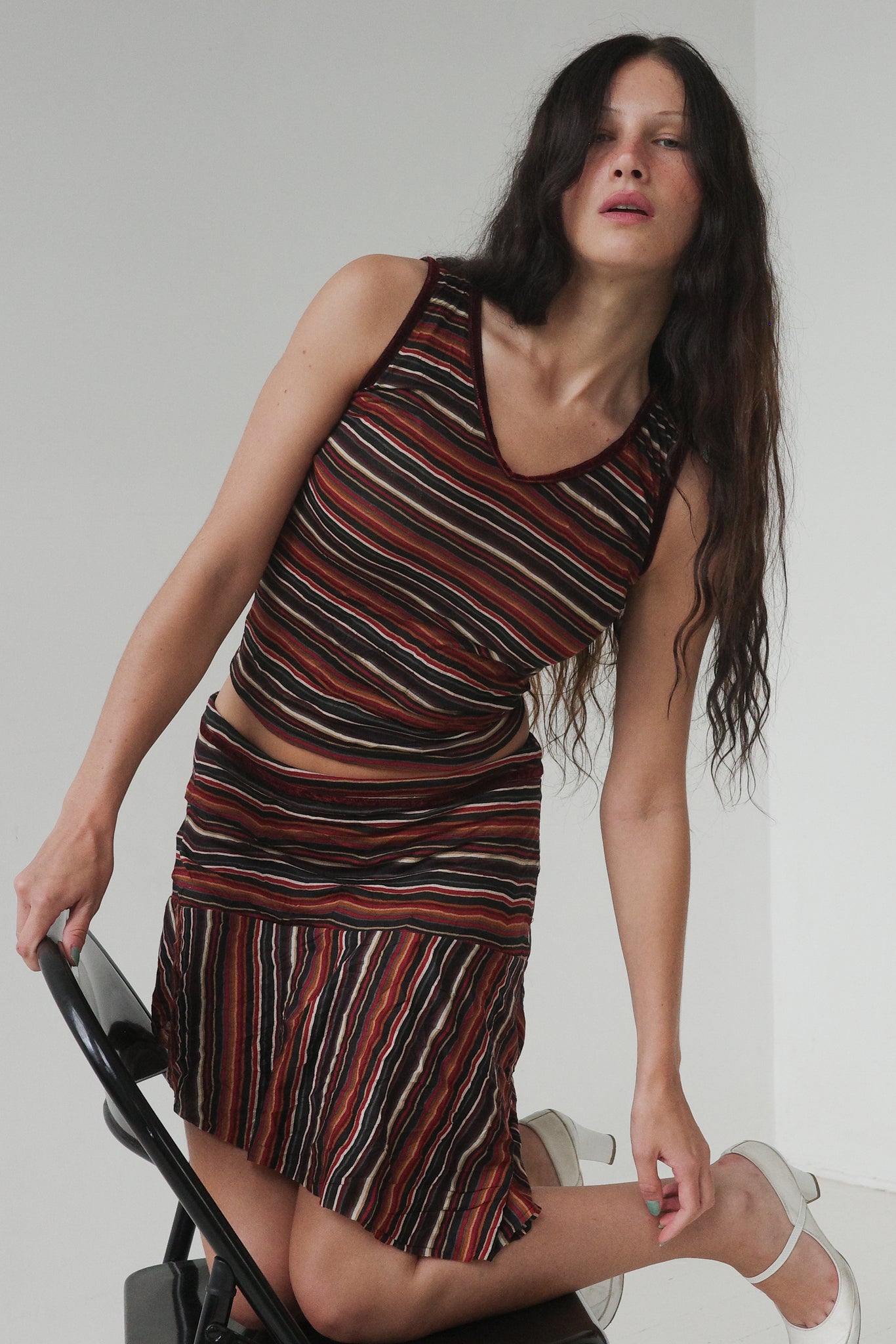 Giorgia Stripe Top - Maroon