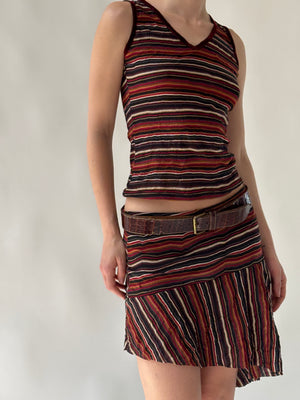 Giorgia Stripe Top - Maroon